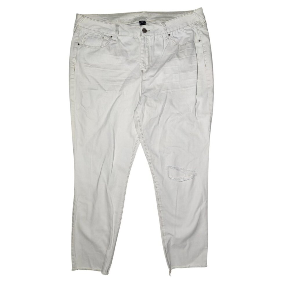 Soundstyle Jamie Ankle Skinny Slim & Sleek Ivory Distressedβ Jeans 16
